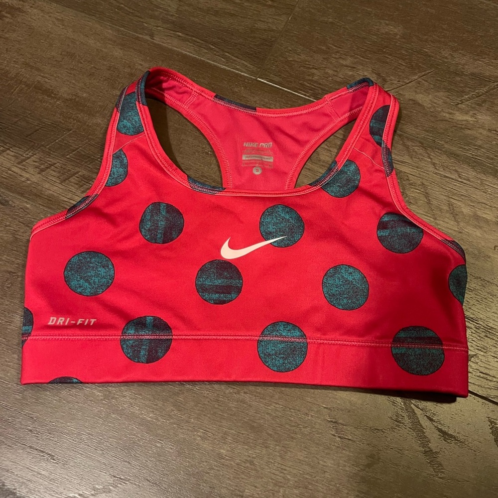 Nike Women's Red and Blue Polka Dot Top